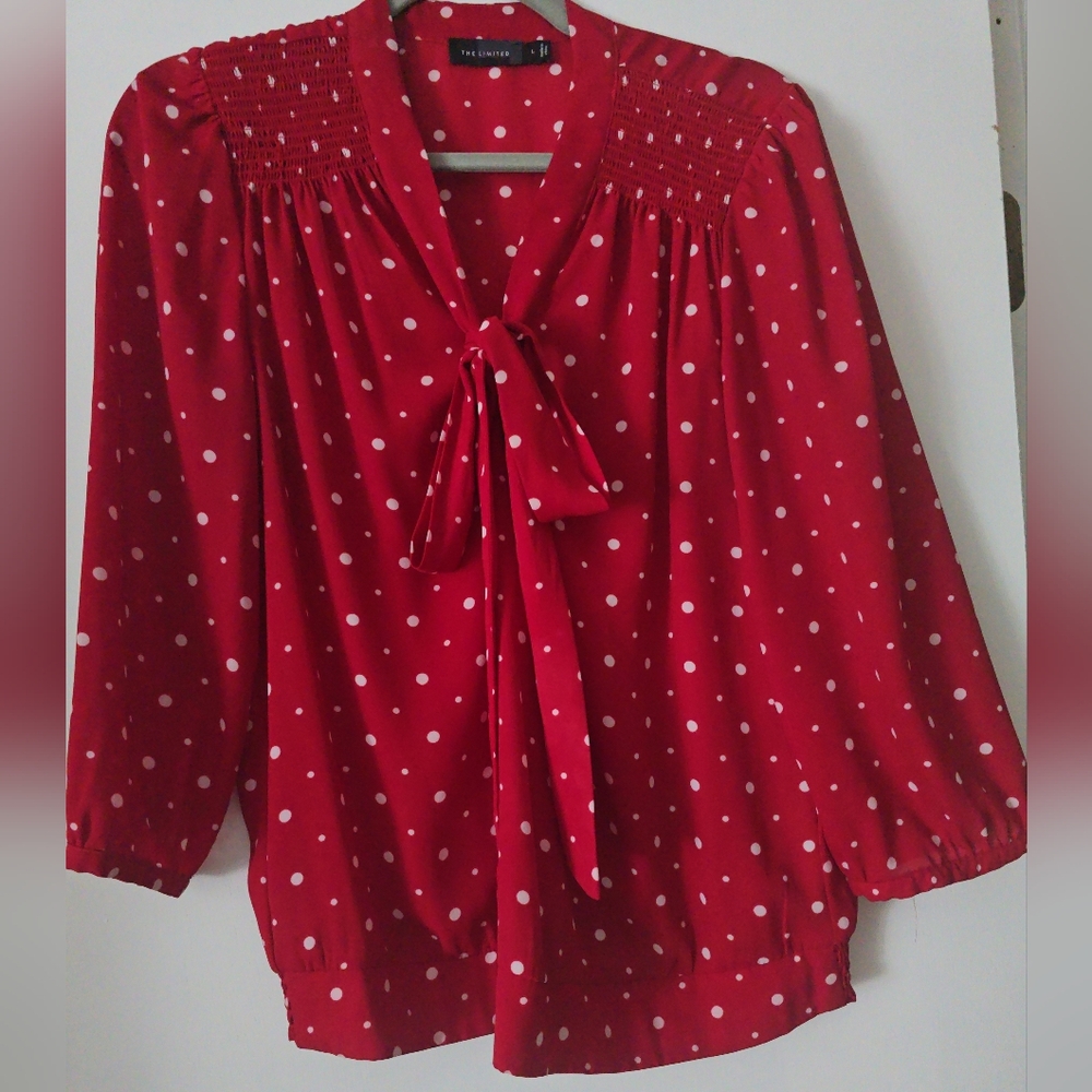 The Limited Red Polka Dot Blouse